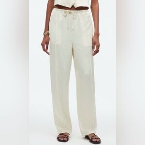 Madewell Pintuck Slim Satin Pants